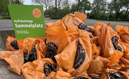 Gesammelter Müll beim Werder Clean up