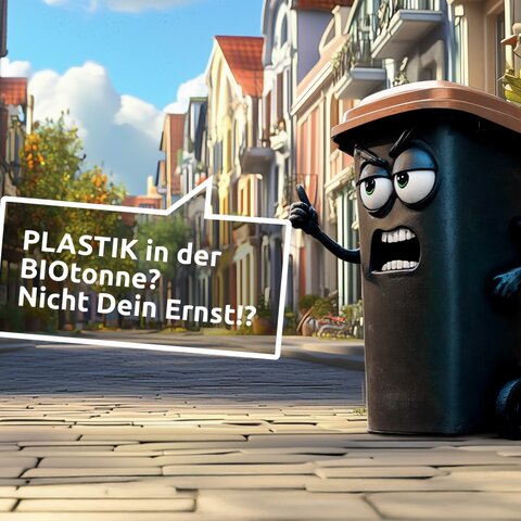Pöbelnde Biotonne in einer Bremer Straße